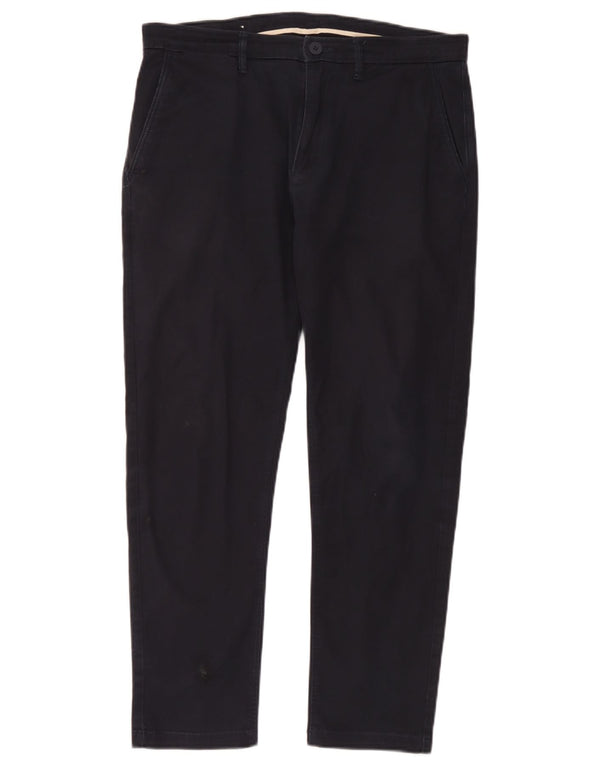 Pantaloni chino slim da uomo Zara EU 42 Large W32 L28 Blu navy