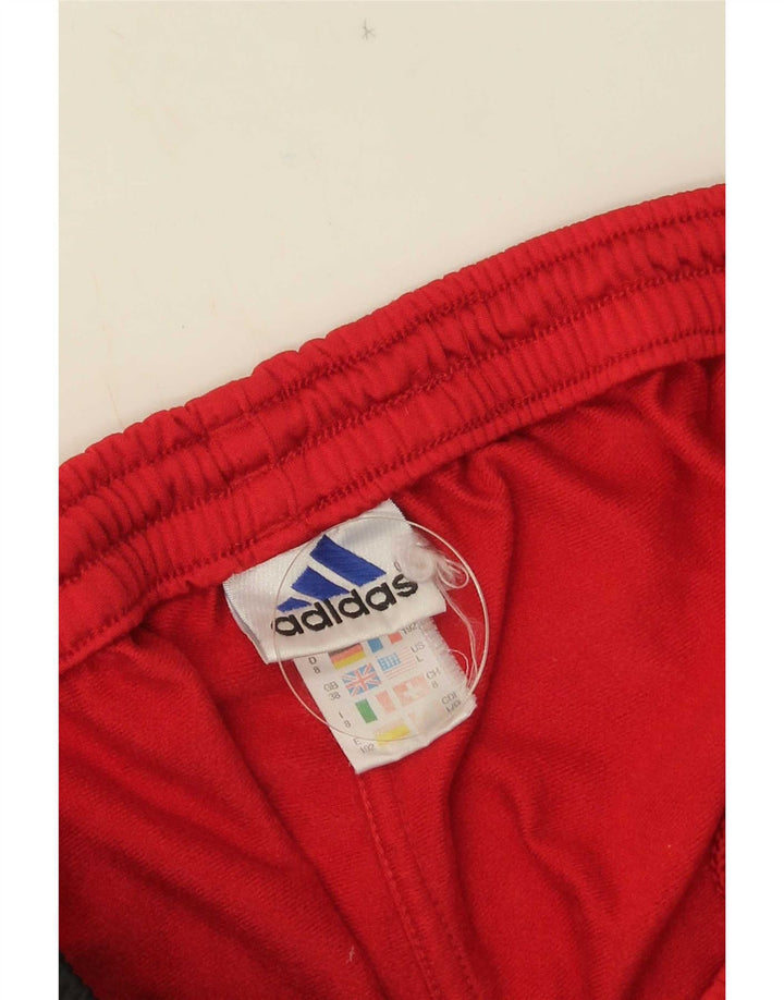 Pantaloni da tuta grafica Adidas da uomo in poliestere color block rosso medio
