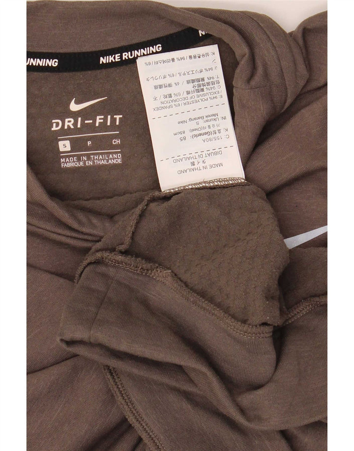 Felpa oversize corta da donna Nike, maglione, UK 10, piccola, in poliestere marrone