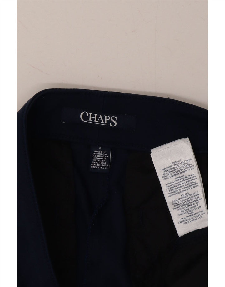 CHAPS Womens Slim Casual Trousers US 8 Medium W32 L30 Navy Blue Cotton Vintage Chaps and Second-Hand Chaps from Messina Hembry 