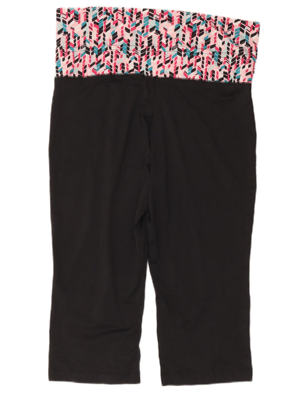 Leggings Capri da donna Fila UK 16 Grande poliestere geometrico nero