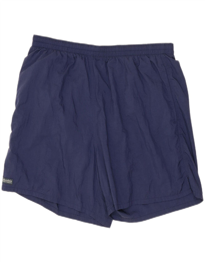 Pantaloncini sportivi da uomo COLUMBIA grandi in nylon blu navy