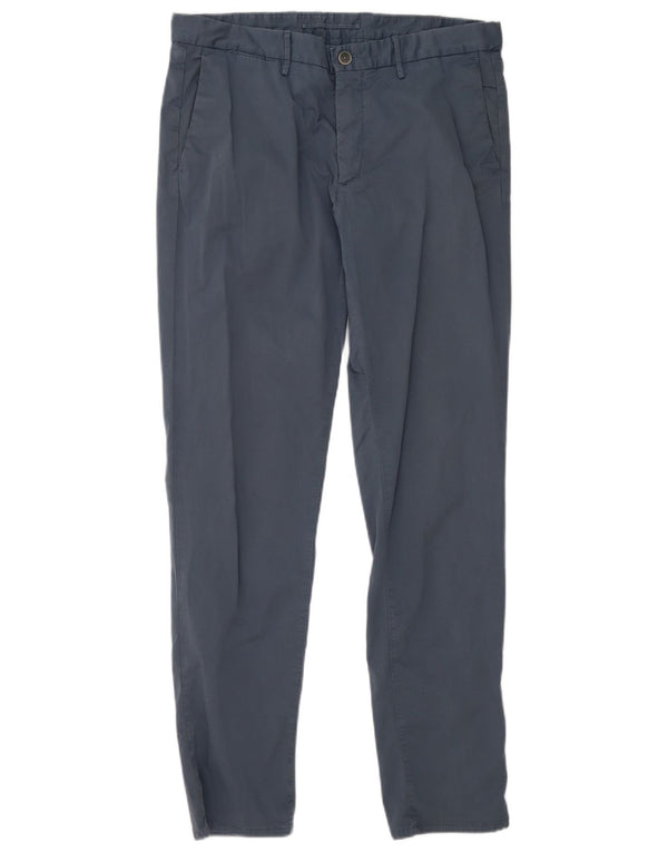 Pantaloni chino slim fit da uomo Massimo Dutti EU 44 Large W34 L32 cotone blu