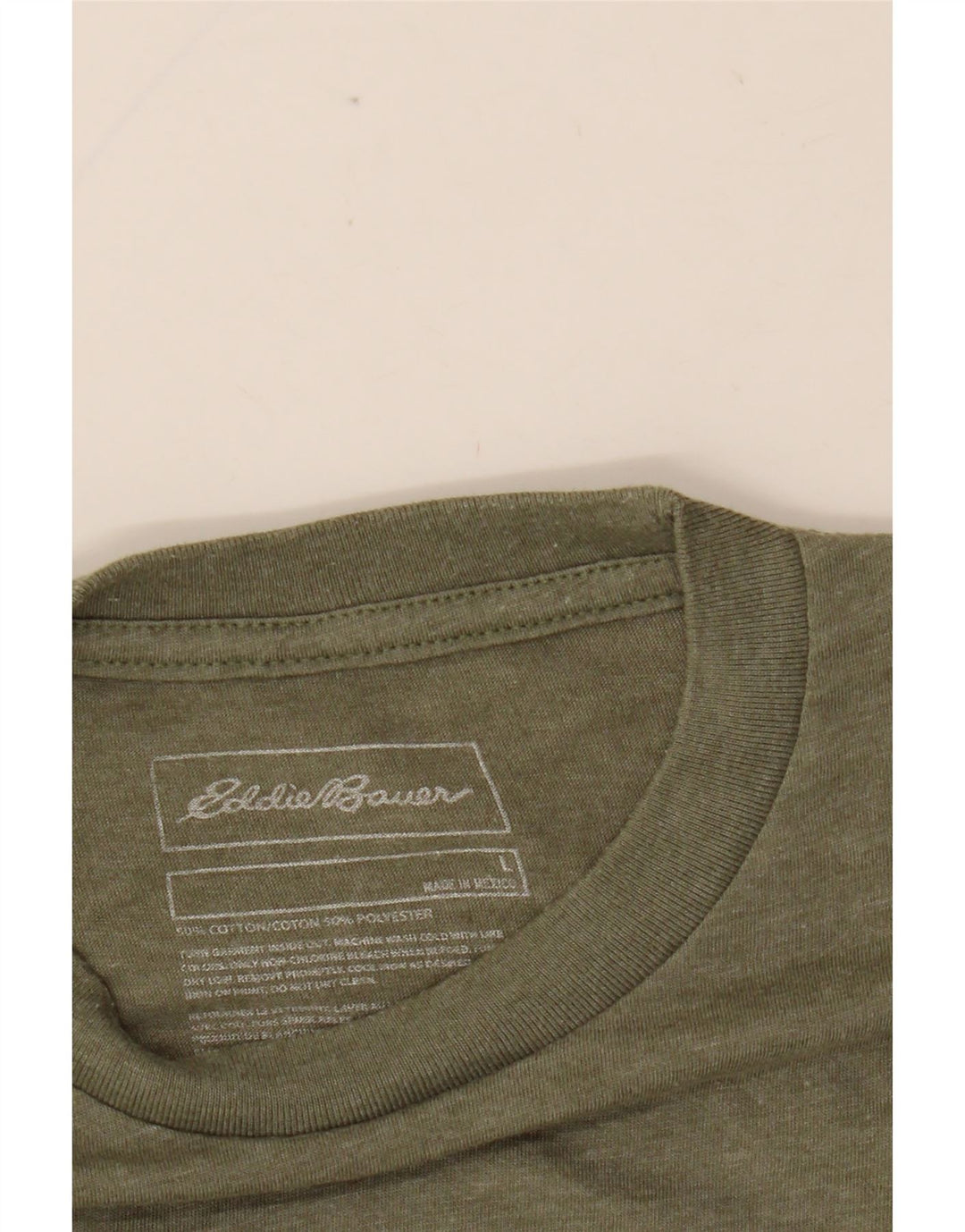 T-shirt grafica da uomo EDDIE BAUER Top grande in cotone kaki