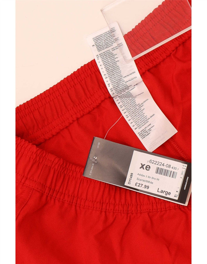 Pantaloncini sportivi Adidas da uomo grandi in poliestere rosso