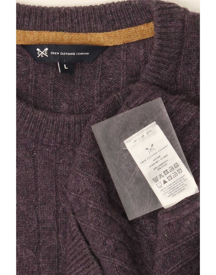 Crew Clothing Maglione da uomo con collo in lana di agnello grande viola