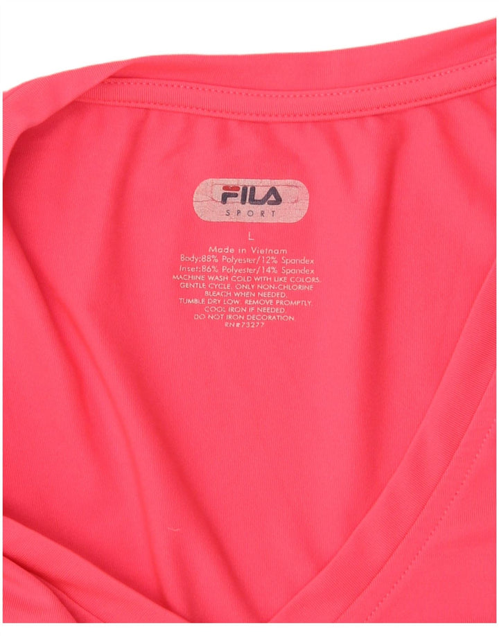 Maglia da donna a maniche lunghe FILA UK 16 Large Pink Poliestere