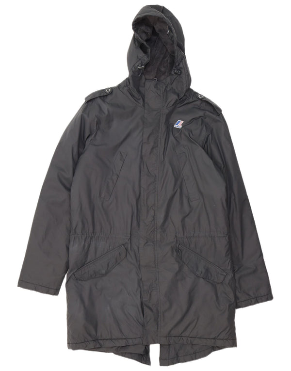 K-Way Mens Military Hooded Parka Jacket UK 40 Large Grey