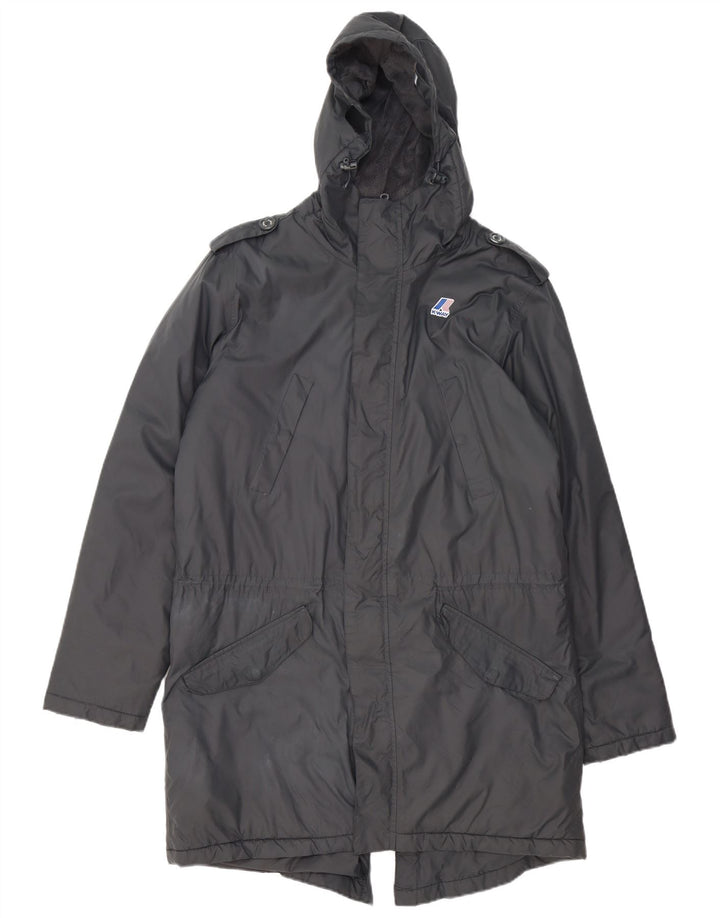 Giacca Parka militare con cappuccio da uomo K-Way UK 40 Large Grigio