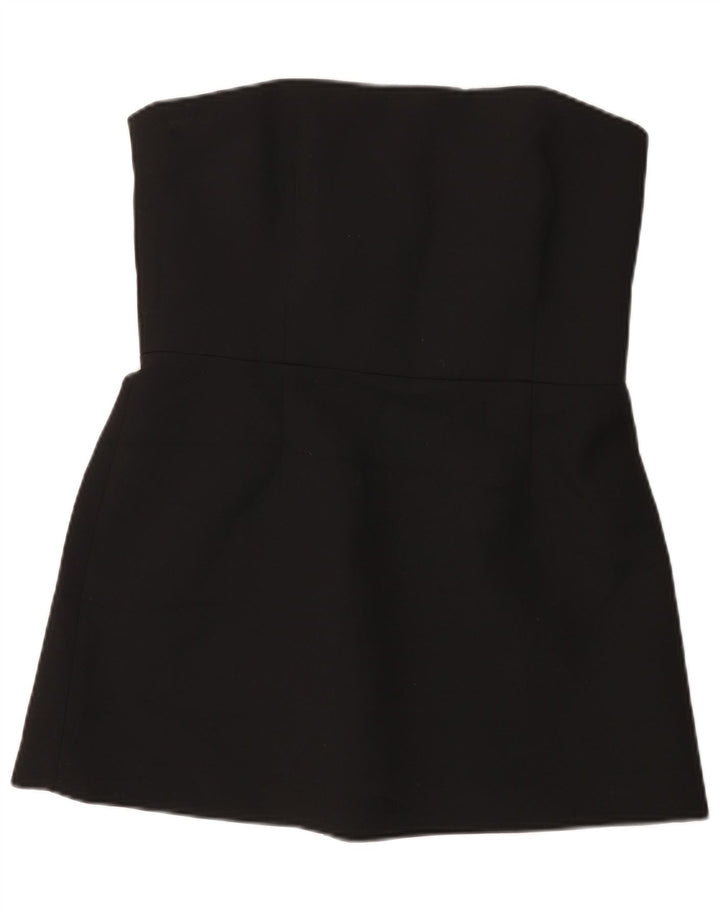 Top senza spalline da donna Zara UK 18 XL poliestere nero
