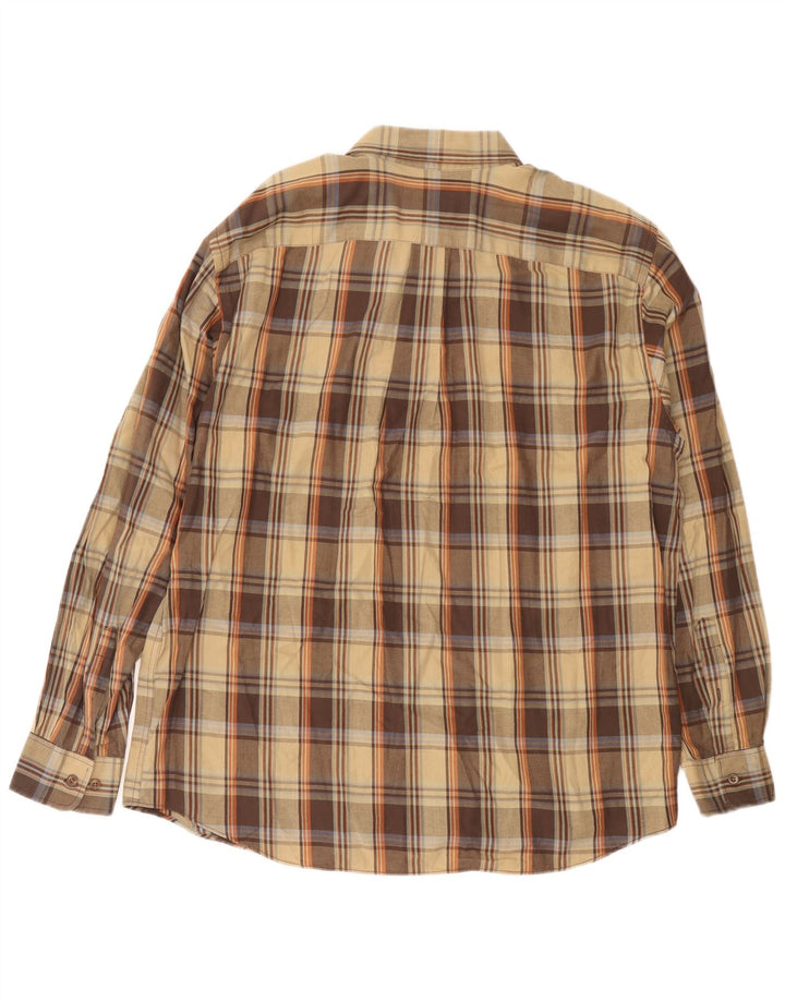 EDDIE BAUER Camicia da uomo in flanella dalla vestibilità comoda, grande cotone scozzese marrone
