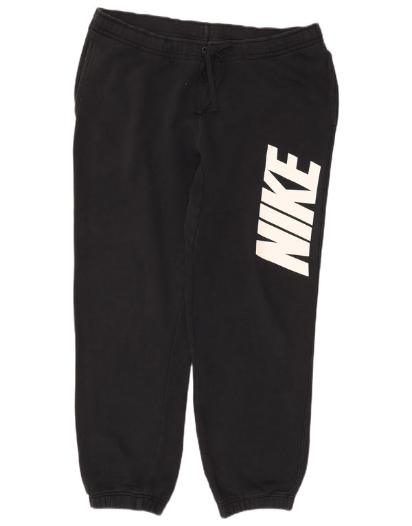 Pantaloni da tuta con grafica Nike da uomo, pantaloni da jogging, grandi, cotone nero