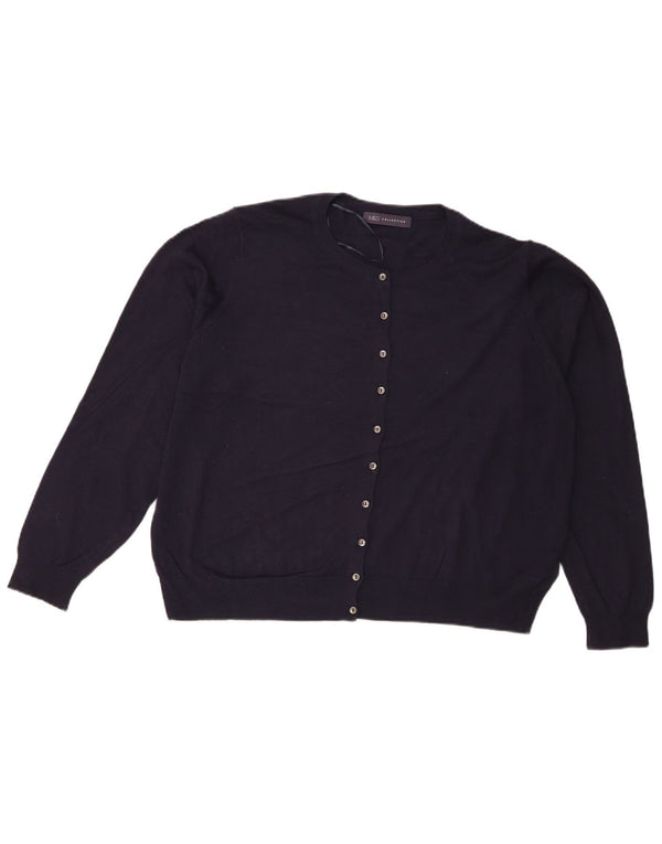 Marks & Spencer Womens Cardigan Sweater UK 20 2XL  Navy Blue Viscose