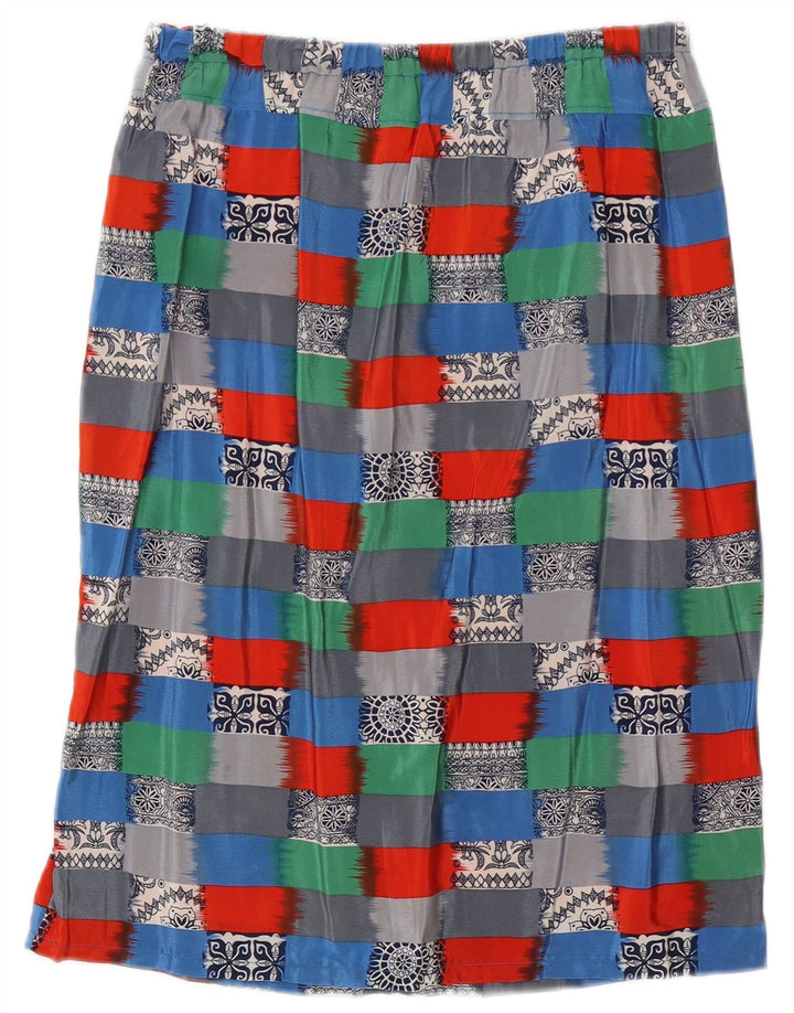 Gonna dritta da donna vintage W30 media multicolore geometrica