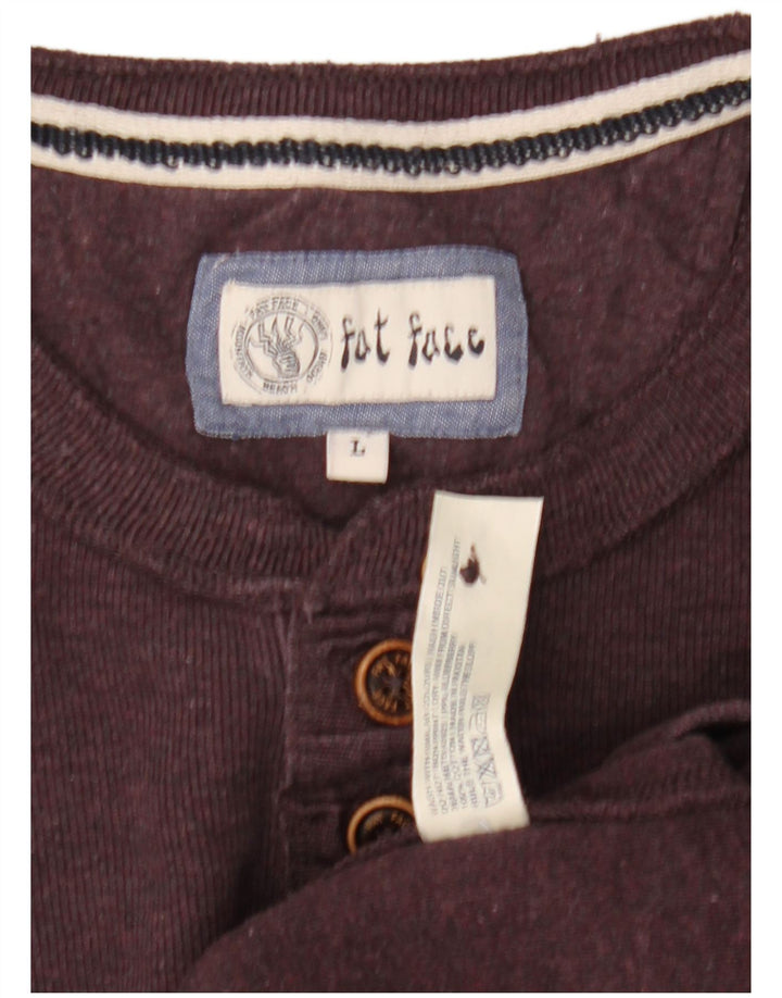 Fat Face Top da uomo a maniche lunghe in cotone viola grande