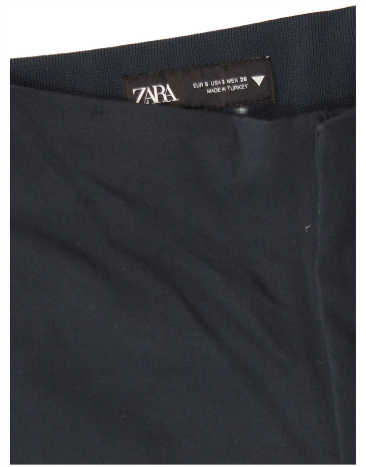 Pantaloni Capri da donna Zara piccoli W26 L19 viscosa blu navy