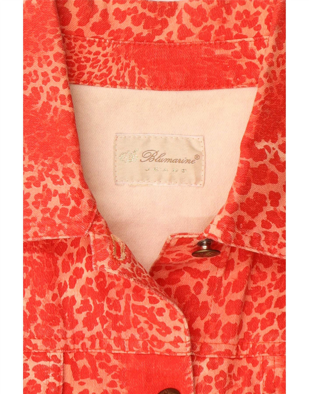 Giacca Jeans Donna Blumarine IT 40 Small Red Stampa Animalier