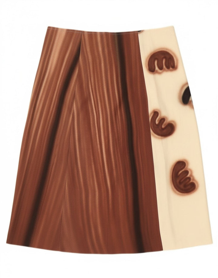 Gonna a trapezio da donna vintage W30 color block bianco medio