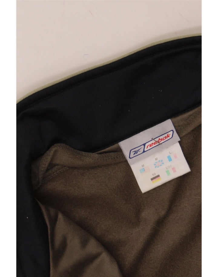 Giacca da tuta da uomo REEBOK in poliestere color block marrone medio