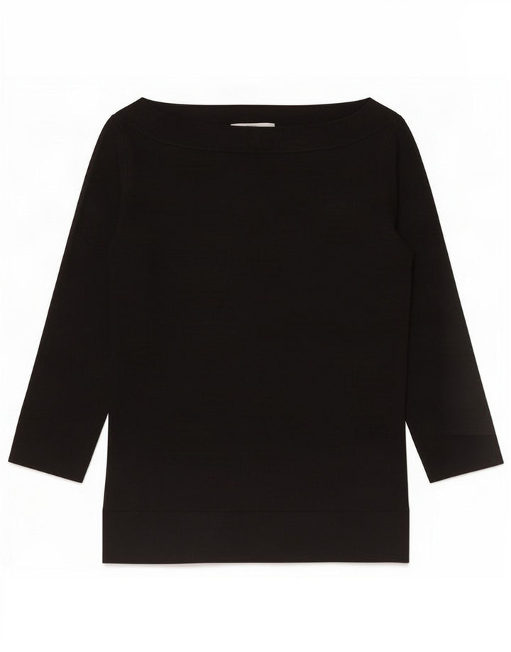 Marks & Spencer Top da donna manica 3/4 UK 12 viscosa nera media