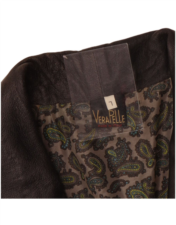 Giacca in pelle vintage da uomo UK 40 grande in pelle marrone
