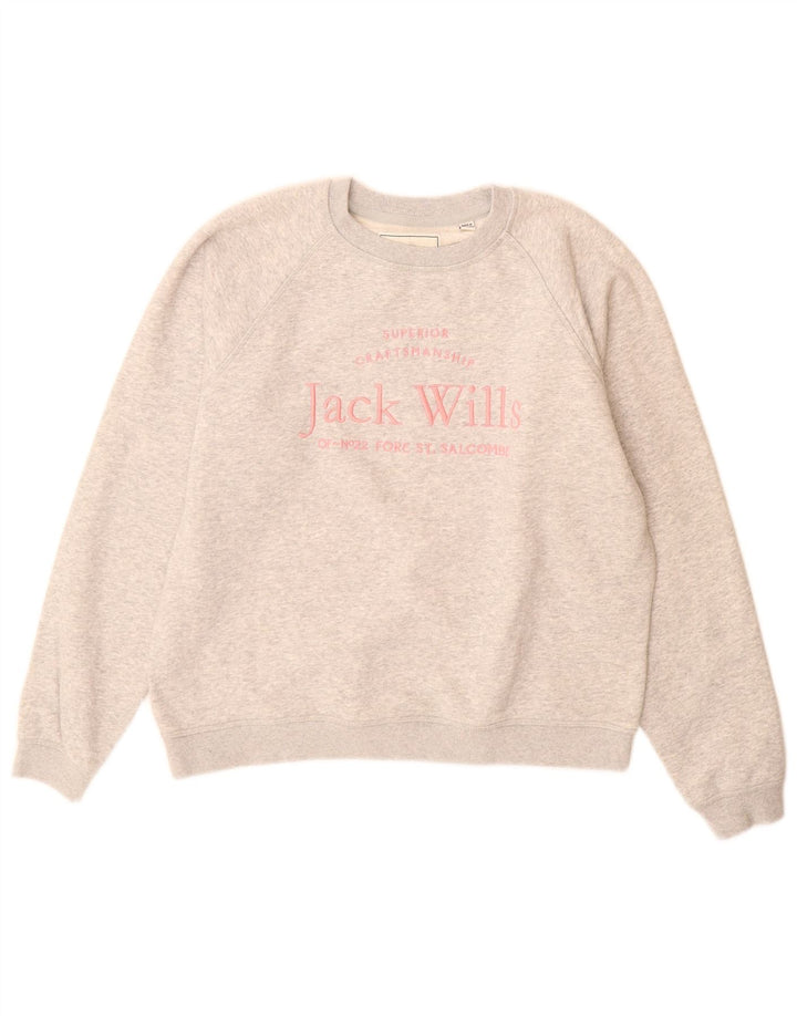 Felpa grafica da donna Jack Wills UK 12 Grigio medio chiazzato