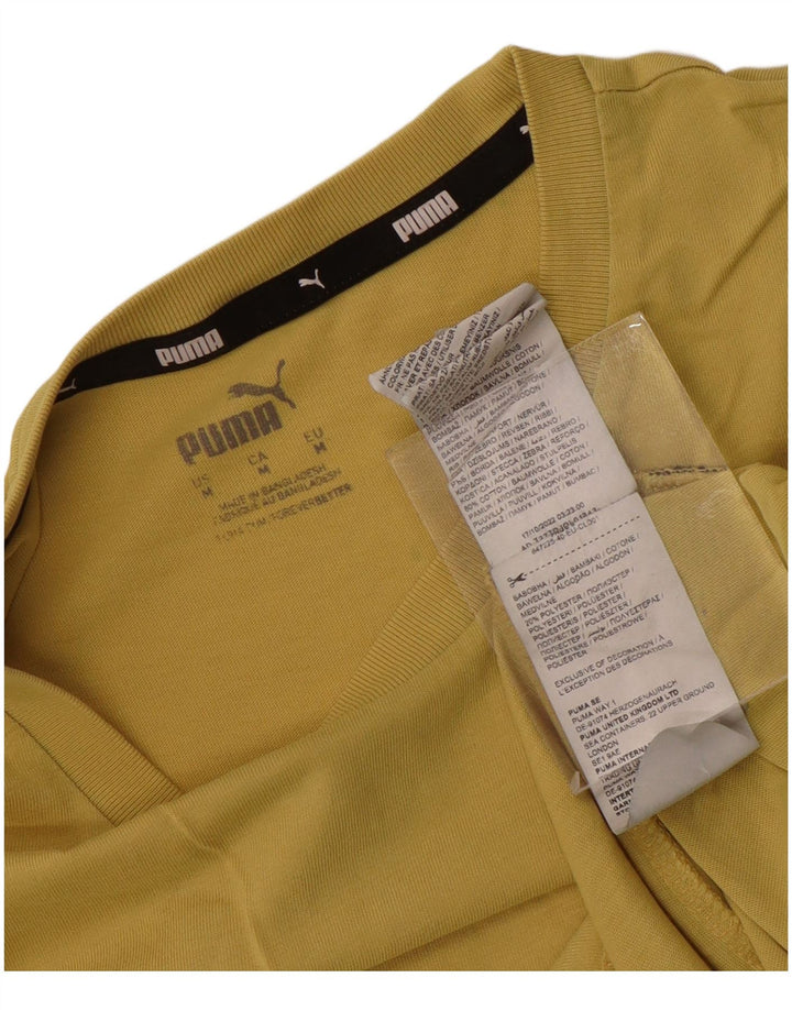 T-shirt da uomo Puma Top in cotone giallo medio