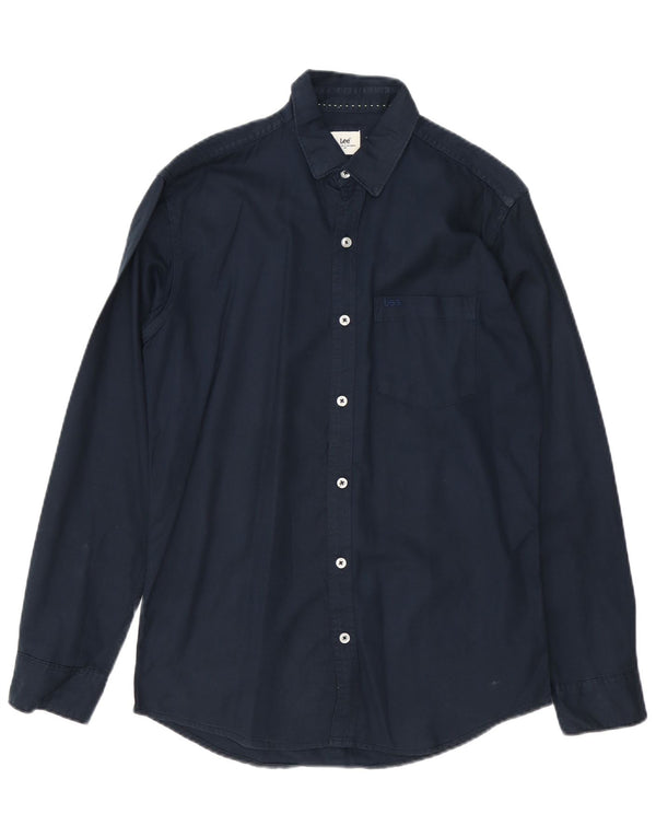 Camicia da uomo LEE in cotone blu navy medio