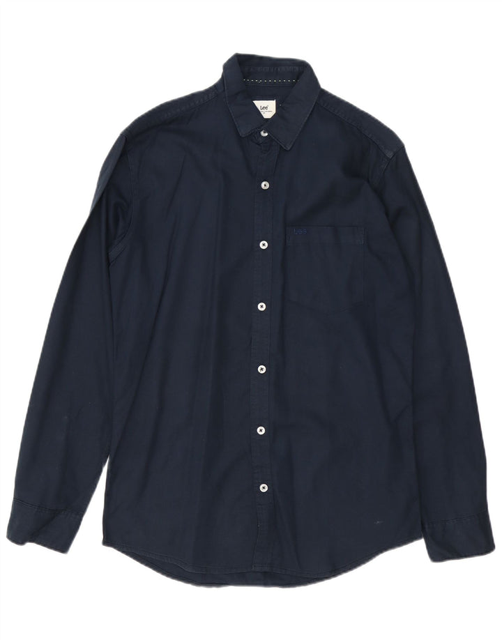 Camicia da uomo LEE in cotone blu navy medio