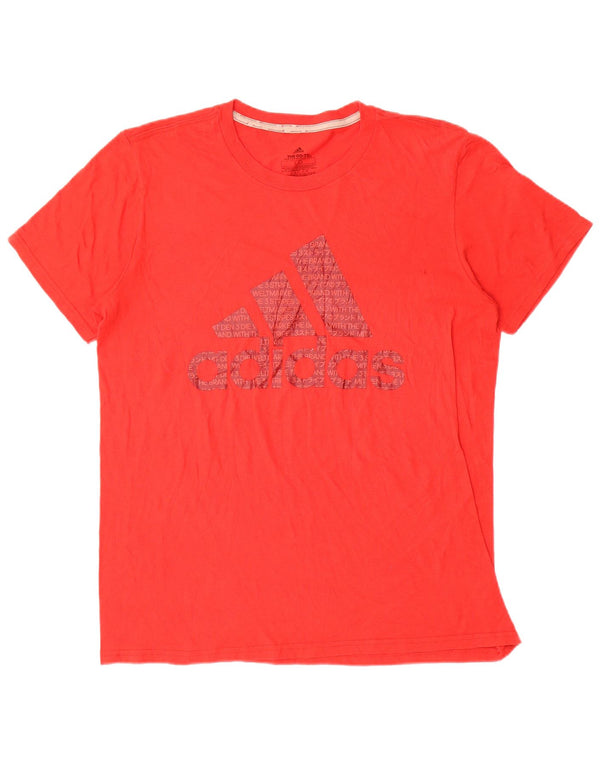 T-shirt grafica Adidas Climalite da uomo, grande, in poliestere rosso