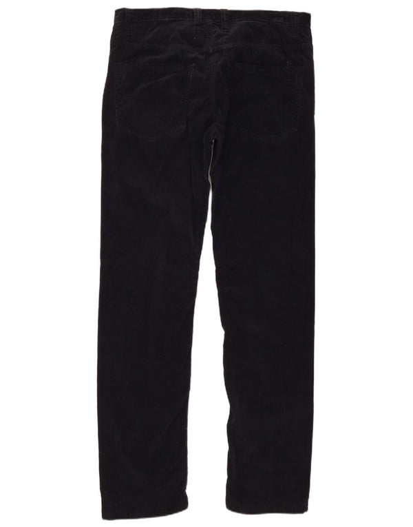 Pantaloni da donna slim in velluto a coste Benetton IT 48 XL W34 L31 Nero Cotone