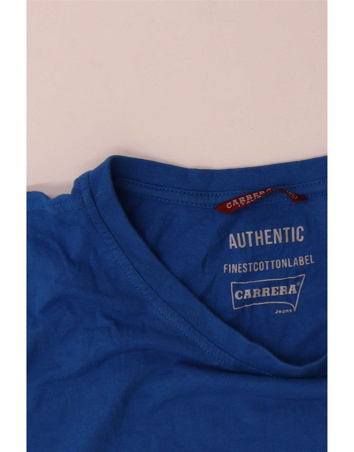 T-shirt grafica da uomo Carrera Top XL in cotone blu