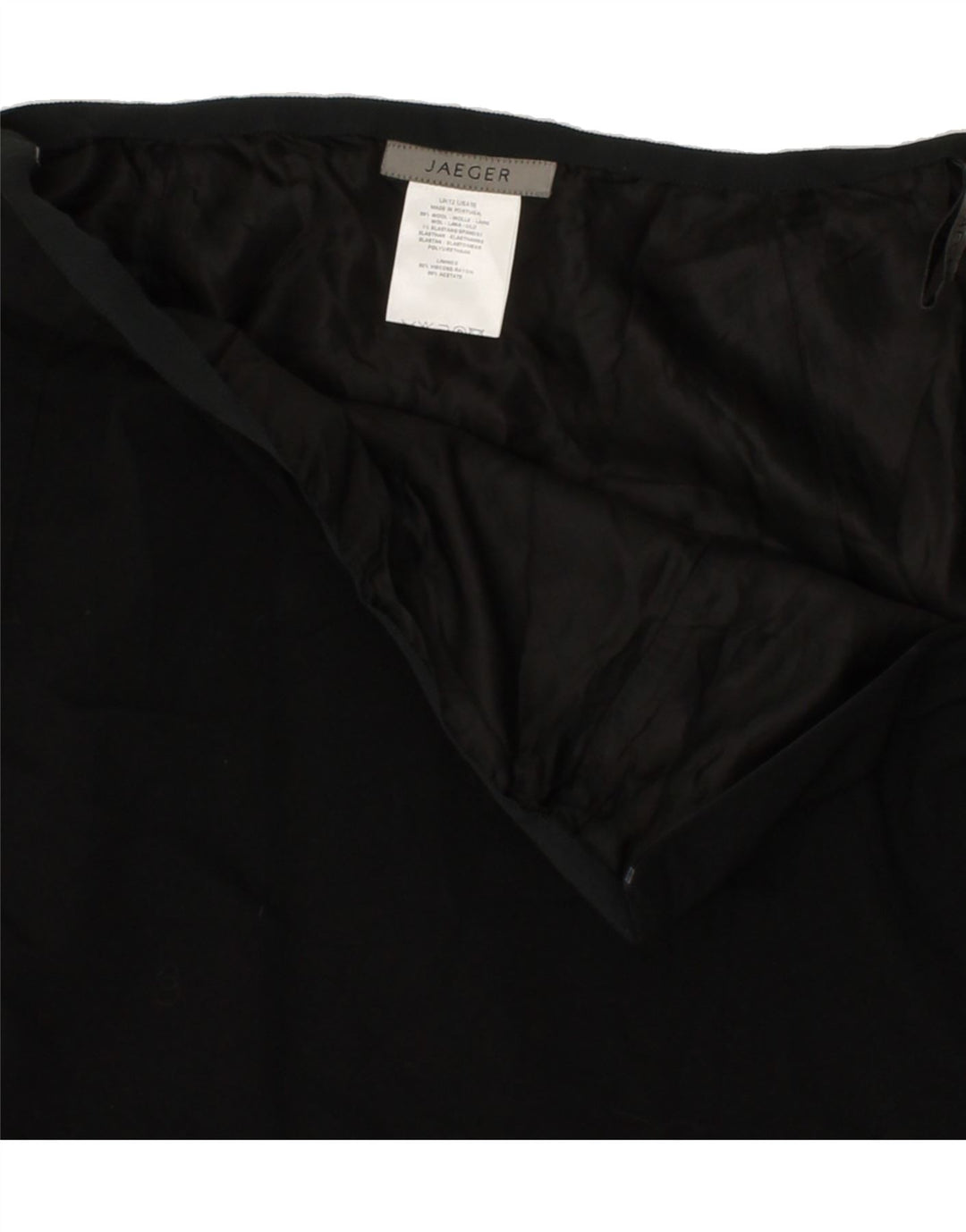 Gonna longuette da donna JAEGER UK 12 media W28 lana nera