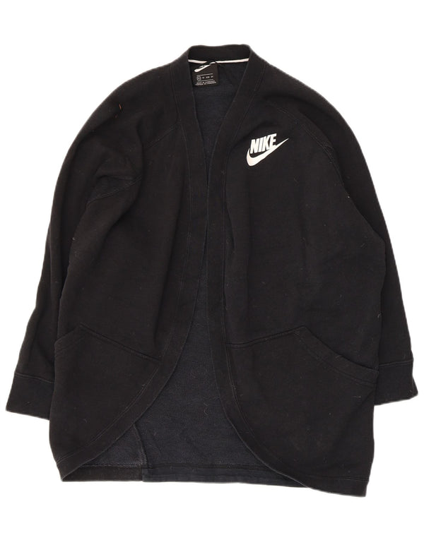 Maglione cardigan vestibilità ampia da donna Nike UK 6 XS cotone nero