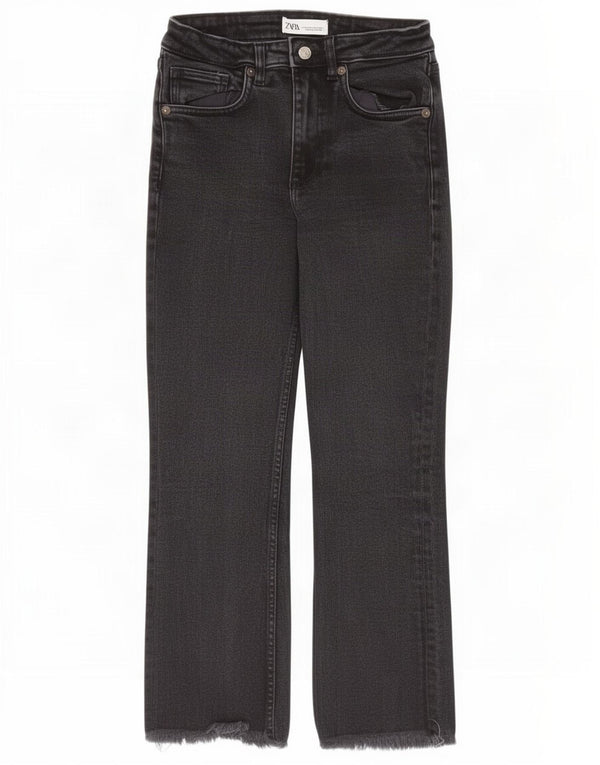 Jeans dritti corti da donna Zara EU 36 XS W26 L24 Nero