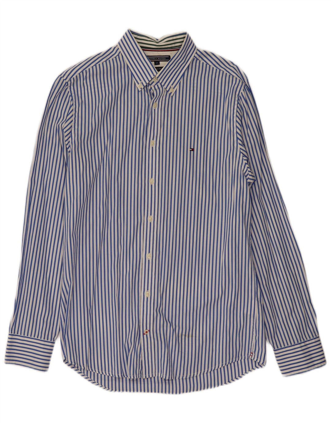 TOMMY HILFIGER Camicia da uomo vestibilità regolare in cotone gessato blu medio