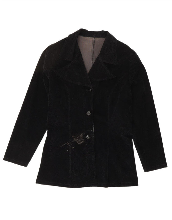 VINTAGE Womens 3 Button Blazer Jacket UK 12 Medium Black