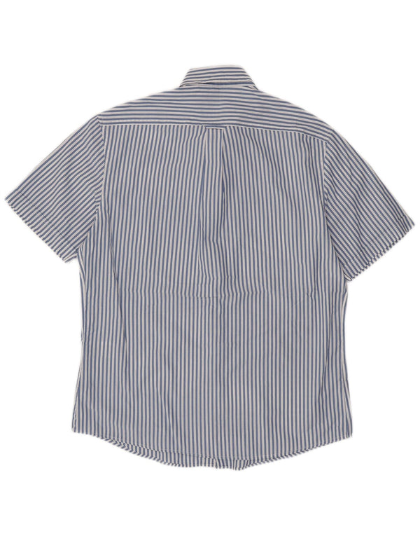 Camicia a maniche corte da uomo IZOD grande in cotone gessato blu