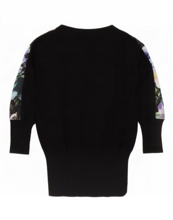 Camicetta oversize da donna Oasis Top UK 6 XS Viscosa floreale nera