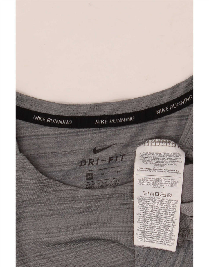 T-shirt Nike da uomo Dri Fit in poliestere a righe grigio medio