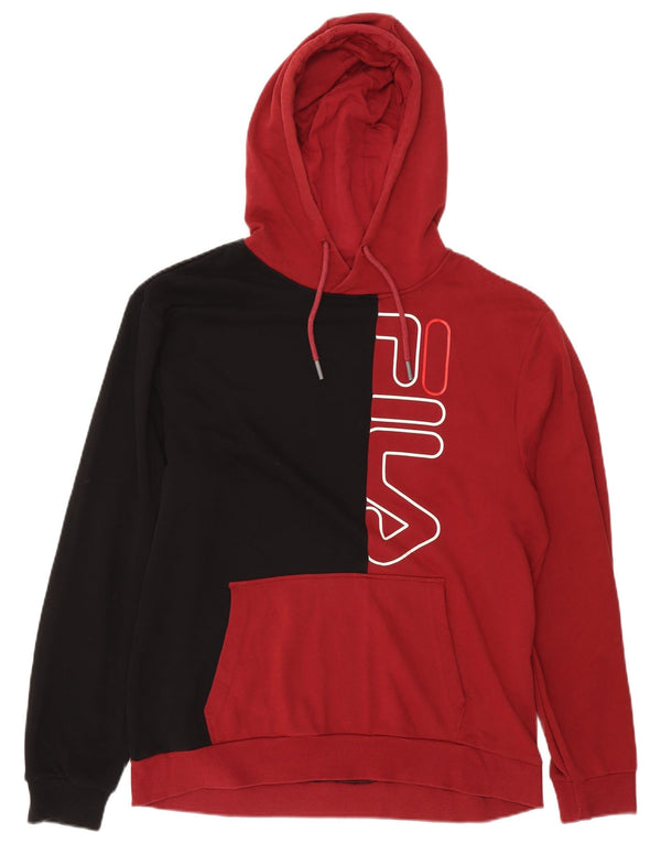 Maglione con cappuccio grafico da uomo FILA XL in cotone color block nero