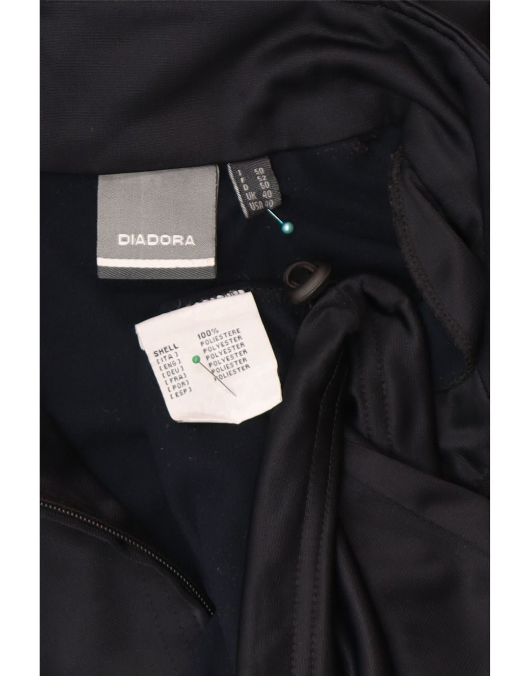 Giacca da tuta da uomo Diadora UK 40 Medium Nero Poliestere