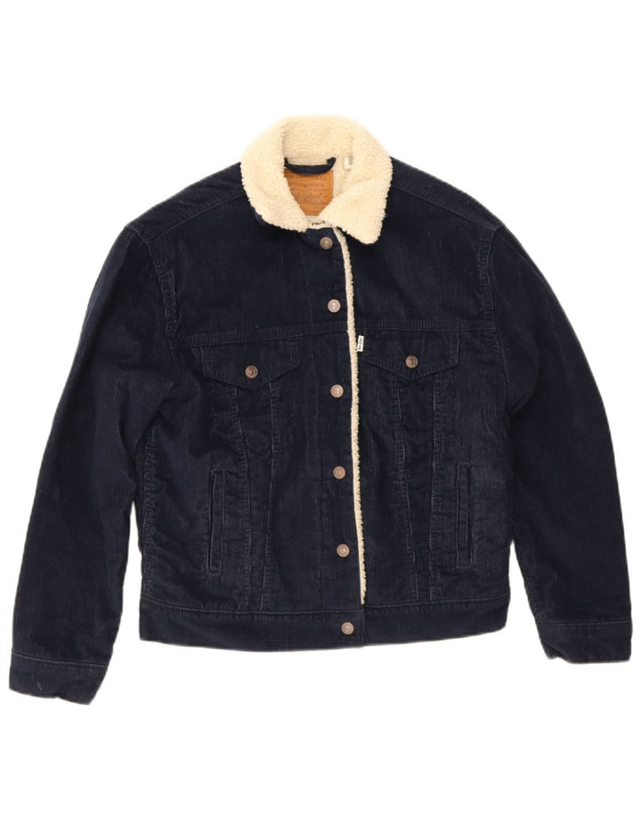 Giacca Sherpa in velluto a coste da donna Levi's UK 6 XS poliestere blu navy