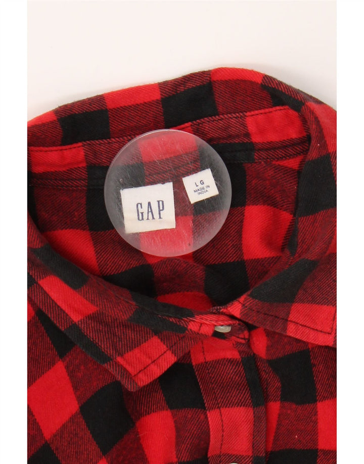 GAP Womens Flannel Shirt UK 16 Large Red Check Vintage Gap and Second-Hand Gap from Messina Hembry 