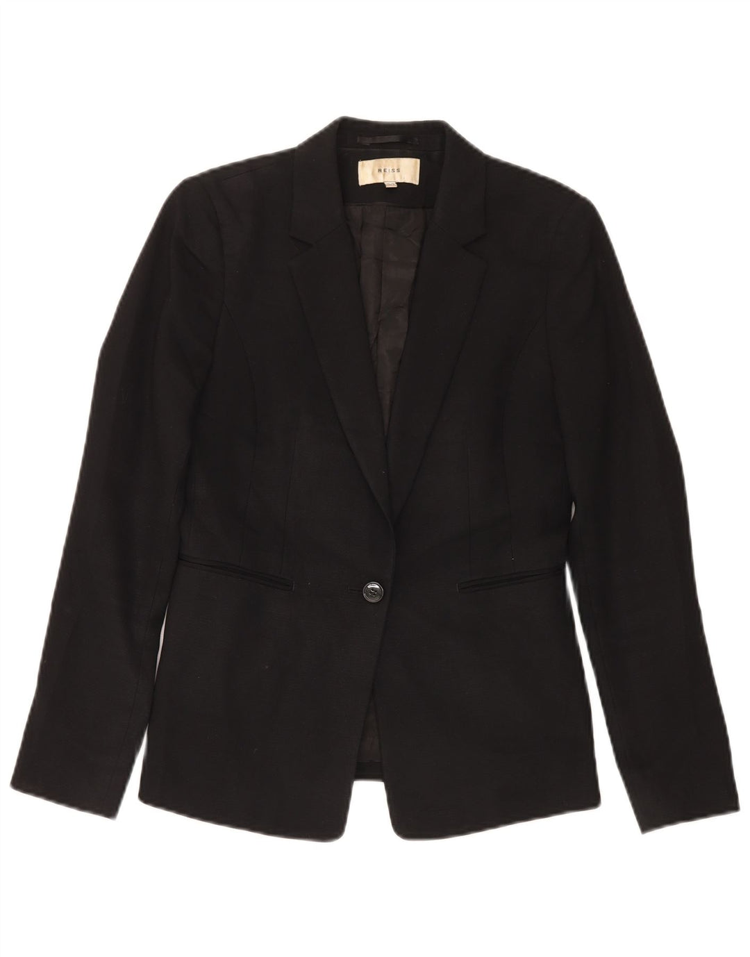 Giacca blazer da donna a 1 bottone Reiss UK 10 piccola in lana nera
