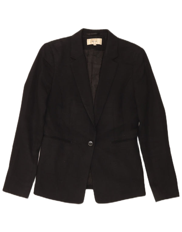 Giacca blazer da donna a 1 bottone Reiss UK 10 piccola in lana nera