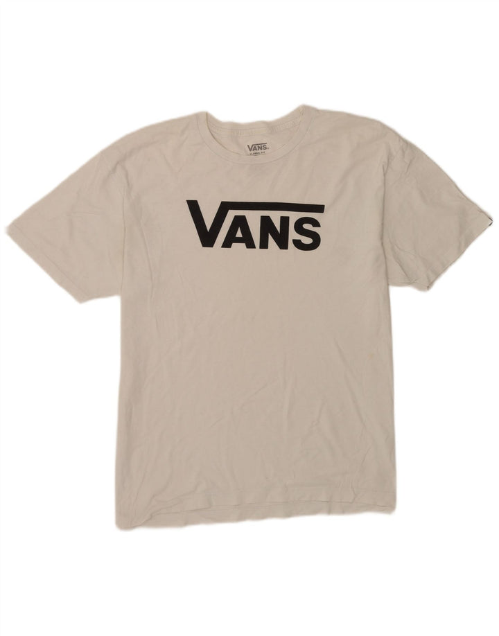 T-shirt grafica da uomo con vestibilità classica Vans, taglia grande, in cotone bianco