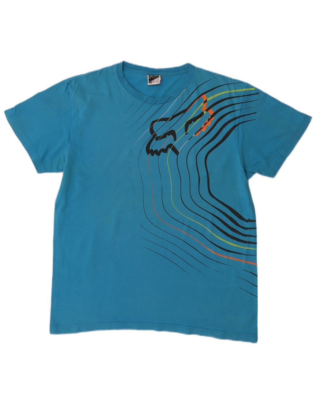 T-shirt grafica da uomo FOX Top grande in cotone blu