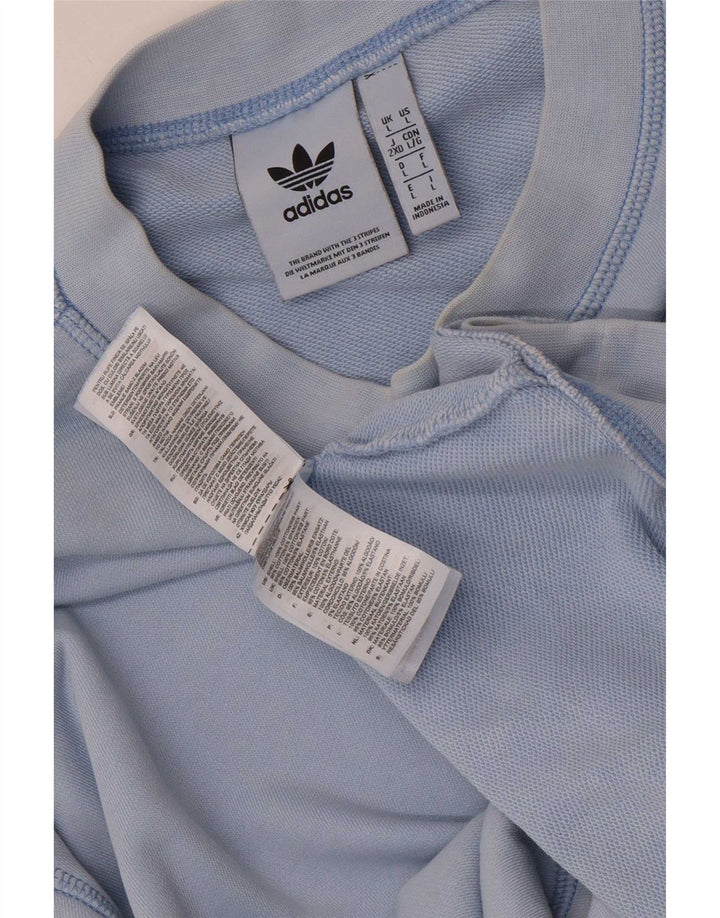 Felpa Adidas Uomo Maglione Large Blu Cotone