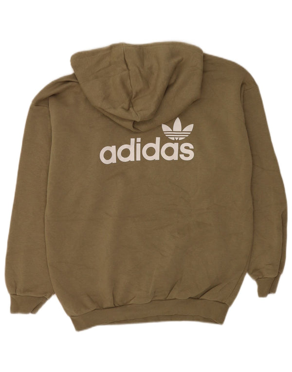 Felpa con cappuccio da donna vestibilità ampia Adidas UK 14 cotone verde medio